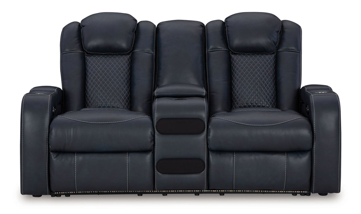 Fyne-dyme - Power Reclining Loveseat With Console/Adj Hdrst - R&R Furniture Gallery (Fountain Valley, CA)