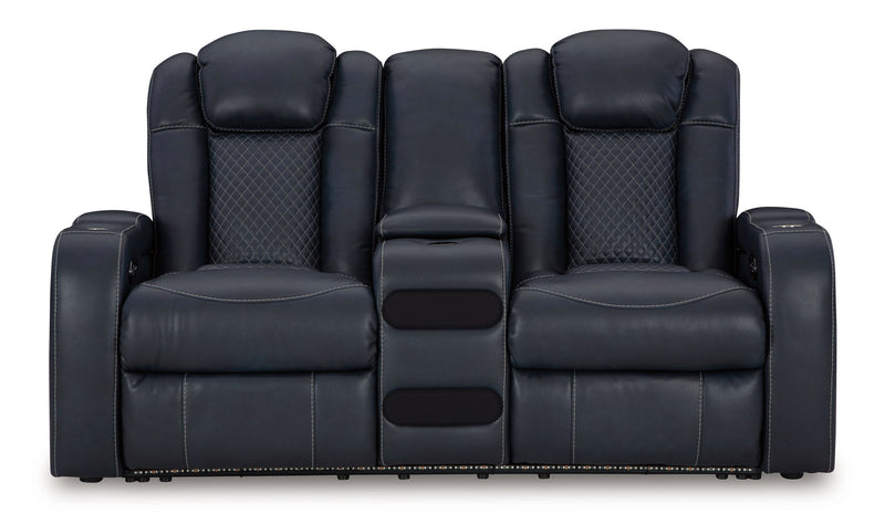 Fyne-dyme - Power Reclining Loveseat With Console/Adj Hdrst - R&R Furniture Gallery (Fountain Valley, CA)