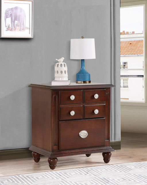 Glory Furniture Summit accent nightstand in cappuccino finish with a single drawer and sleek design.