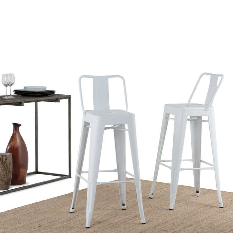 Rayne - Curved Back Metal Stool (Set of 2) - R&R Furniture Gallery (Fountain Valley, CA)