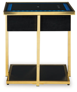 Rexwell - Accent Table With Speaker - Black / Gold Finish - R&R Furniture Gallery (Fountain Valley, CA)