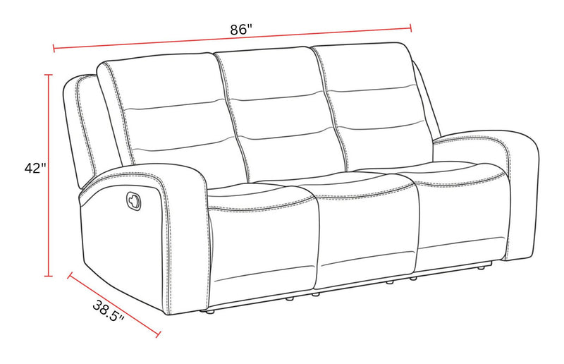 Napa - Manual Triple Recline Sofa - Wrangler Clay