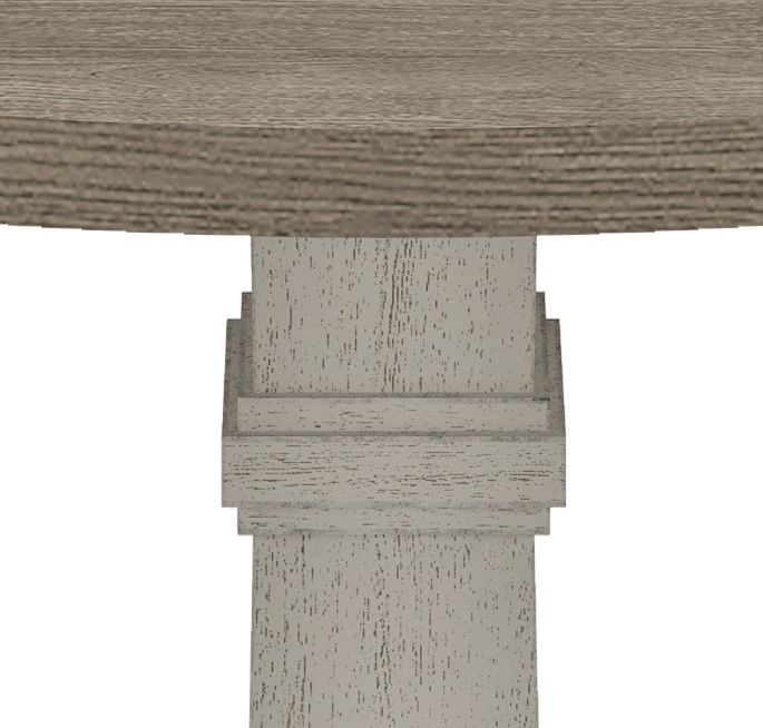 Tannen - Round Dining Table - White / Gray