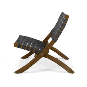Solidago - Outdoor And Strapping Belt Folding Chairs, (Set of 2) - Black / Brown - R&R Furniture Gallery (Fountain Valley, CA)