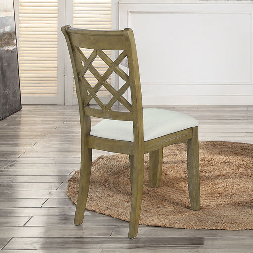 Karsen - Side Chair (Set of 2) - Beige Linen & Rustic Oak - R&R Furniture Gallery (Fountain Valley, CA)