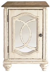 Realyn - Chair Side End Table - Insert Mirror - White / Brown - R&R Furniture Gallery (Fountain Valley, CA)