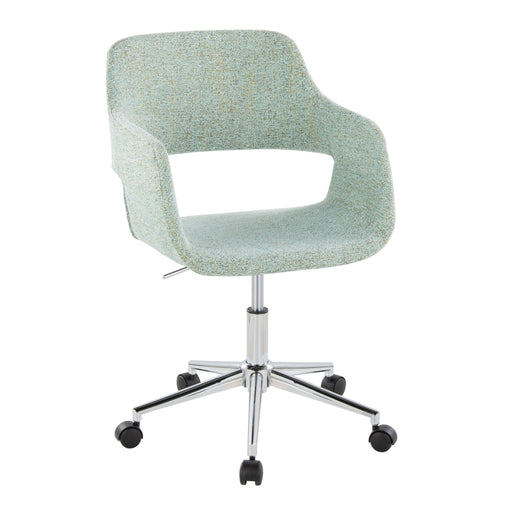 Lumi Source Margarite contemporary office task chair with ergonomic black mesh back and cushioned seat, suitable for desk use.