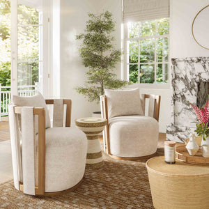 Paolo - Textured Weave Swivel Chair - R&R Furniture Gallery (Fountain Valley, CA)