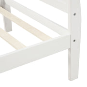 DreamHaus platform bed frame with headboard and footboard, featuring wooden slat support and sturdy construction.