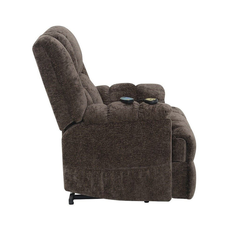Pacay - Power Recliner With Lift & Heating & Massage - Brown Chenille - R&R Furniture Gallery (Fountain Valley, CA)