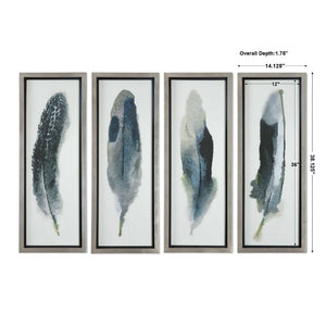 Feathered Beauty - Prints (Set of 4) - Silver