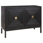Uttermost Aiken accent cabinet with a sleek wood finish and modern design, featuring cabinet doors and decorative hardware.