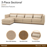 Portrait - 5-Piece Sectional - Toffee / Sienna Brown - R&R Furniture Gallery (Fountain Valley, CA)