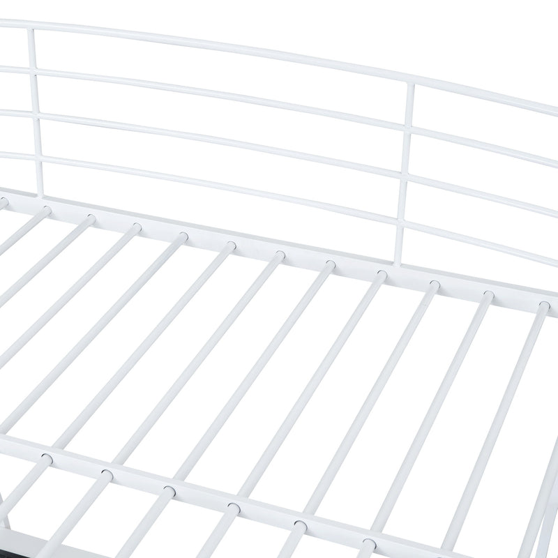 Loft Bed With 4 Layers Of Shelves And L-Shaped Desk, Stylish Metal Frame Bed With A Set Of Sockets, USB Ports And And Wireless Charging - R&R Furniture Gallery (Fountain Valley, CA)