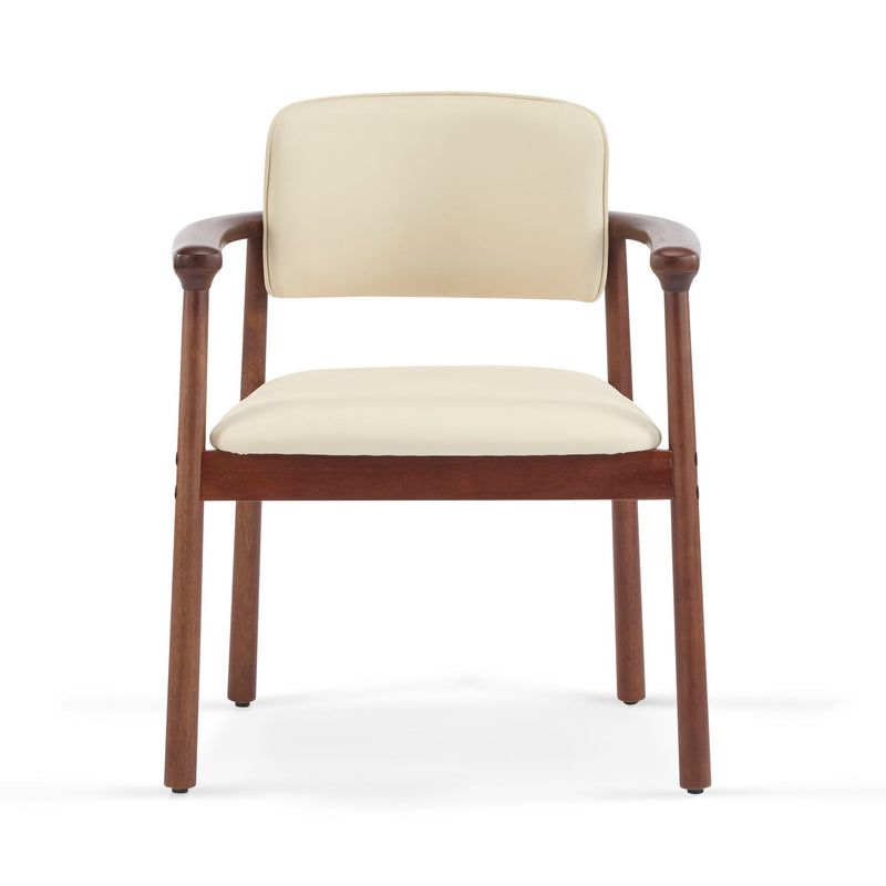 Dining Room Chairs, Ideal For Home & Kitchen (Set of 2) - Beige / Dark Walnut - R&R Furniture Gallery (Fountain Valley, CA)