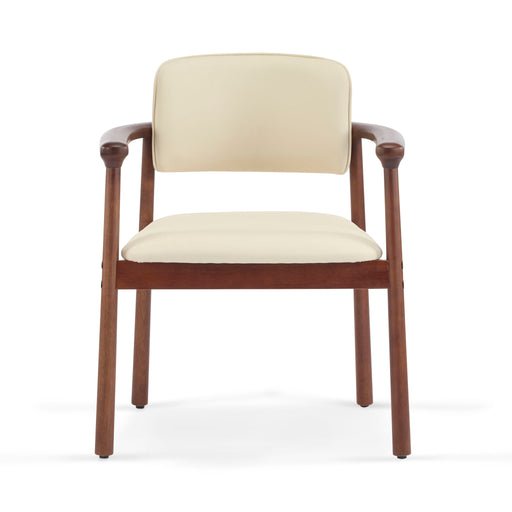Dining Room Chairs, Ideal For Home & Kitchen (Set of 2) - Beige / Dark Walnut - R&R Furniture Gallery (Fountain Valley, CA)