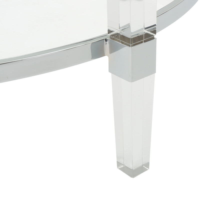 Tempered Glass Round Coffee Table With Four Legs - Clear - R&R Furniture Gallery (Fountain Valley, CA)