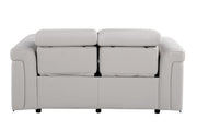 1126 - Top Grain Power Reclining Italian Leather Loveseat - R&R Furniture Gallery (Fountain Valley, CA)