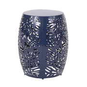 Modern metal end table by Noble House featuring a large round top and sleek design, ideal for contemporary living rooms.
