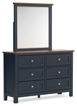 Landocken - Dresser and Mirror - Brown / Blue - R&R Furniture Gallery (Fountain Valley, CA)