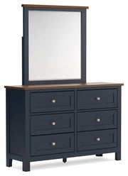 Landocken - Dresser and Mirror - Brown / Blue - R&R Furniture Gallery (Fountain Valley, CA)