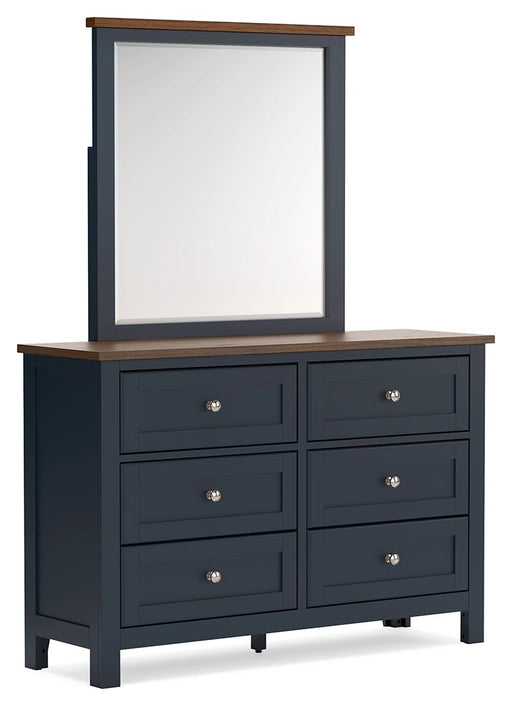 Landocken - Dresser and Mirror - Brown / Blue - R&R Furniture Gallery (Fountain Valley, CA)