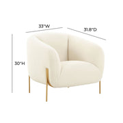 Kandra - Shearling Accent Chair - Cream - R&R Furniture Gallery (Fountain Valley, CA)