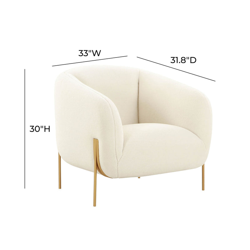 Kandra - Shearling Accent Chair - Cream - R&R Furniture Gallery (Fountain Valley, CA)