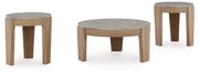 Guystone - Occasional Table Set (Set of 3) - Light Brown - R&R Furniture Gallery (Fountain Valley, CA)