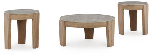 Guystone - Occasional Table Set (Set of 3) - Light Brown - R&R Furniture Gallery (Fountain Valley, CA)