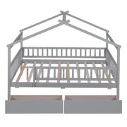 DreamHaus house bed with built-in storage drawers, ideal for kids' bedrooms, featuring a cozy house-shaped design and practical storage.