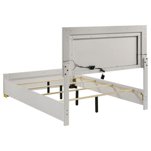 Full LED Panel Bed With Touch Activated Lighting - White