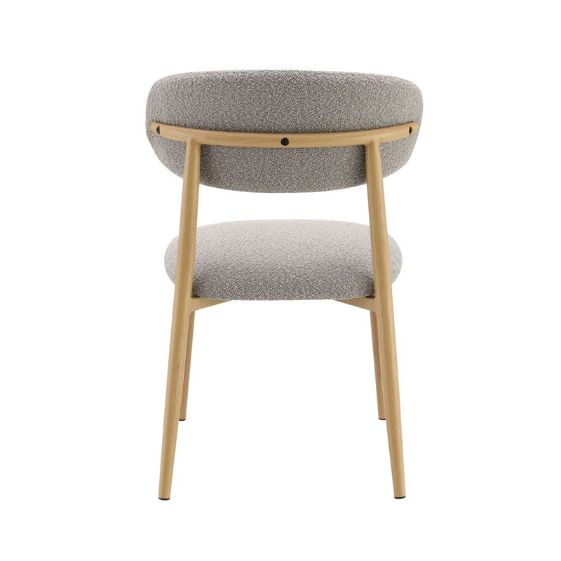 Kacey - Side Chair (Set of 2) - Gray Boucle & Natural - R&R Furniture Gallery (Fountain Valley, CA)