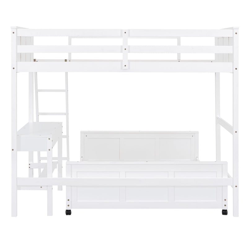 Full Over Full Bunk Bed With Desk - R&R Furniture Gallery (Fountain Valley, CA)