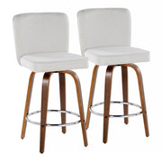 Set of two Lumi Source Henry contemporary counter stools with swivel, fixed height, round footrest, and modern design.