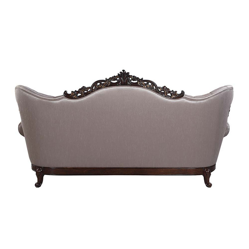 Benbek - Sofa With 5 Pillows - Fabric & Antique Oak - R&R Furniture Gallery (Fountain Valley, CA)