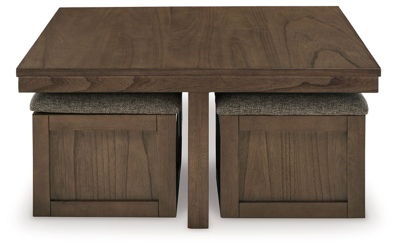 Boardernest - Cocktail Table With 4 Stools (Set of 5) - Brown - R&R Furniture Gallery (Fountain Valley, CA)