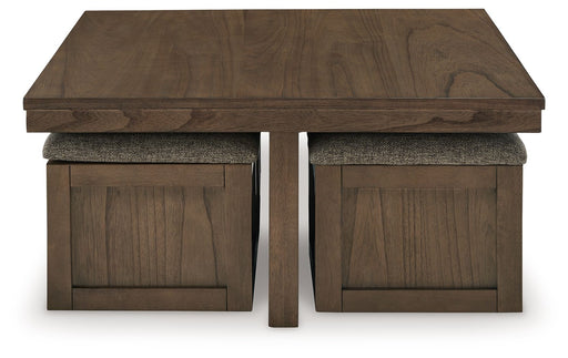 Boardernest - Cocktail Table With 4 Stools (Set of 5) - Brown - R&R Furniture Gallery (Fountain Valley, CA)