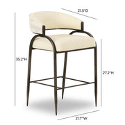 Tatum - Vegan Leather And 2-Tone Jacquard Counter Stool - Cream - R&R Furniture Gallery (Fountain Valley, CA)