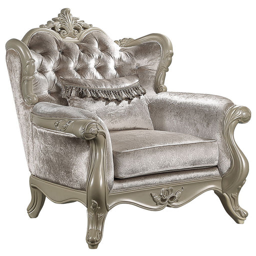 Libertee - Chair With Pillow - Beige Fabric & Champagne - R&R Furniture Gallery (Fountain Valley, CA)