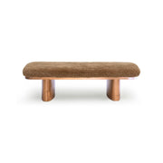 Upholstered Ollie straight bench by TOV Furniture with a sleek design and cushioned seating, perfect for modern home decor.