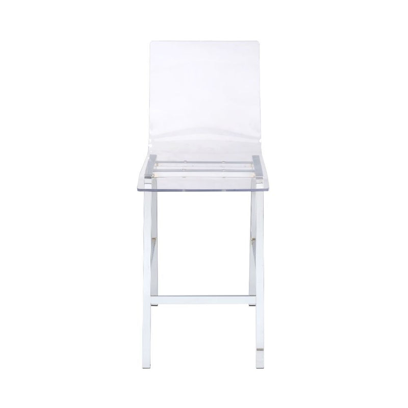 Nadie - Counter Height Chair (Set of 2) - Clear Acrylic & Chrome - R&R Furniture Gallery (Fountain Valley, CA)