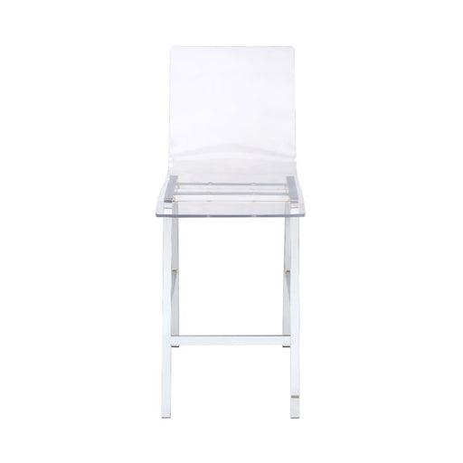 Nadie - Counter Height Chair (Set of 2) - Clear Acrylic & Chrome - R&R Furniture Gallery (Fountain Valley, CA)