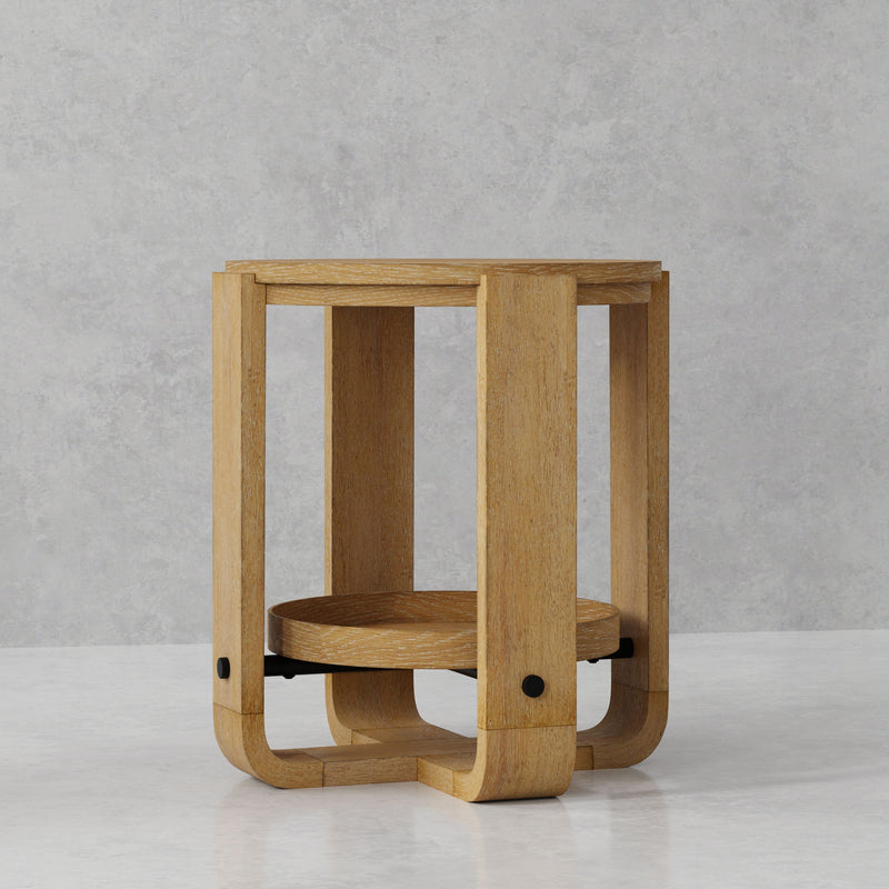 Escape - 3 Piece Occasional Table Set - Glazed Natural Oak / Black Metal Trim - R&R Furniture Gallery (Fountain Valley, CA)