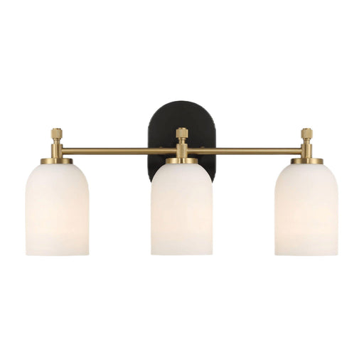Meadows - 3 Lights Vanity Brush Bathroom Wall Light For Bathroom Over Mirror - Black / Gold / White - R&R Furniture Gallery (Fountain Valley, CA)