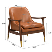 Mid - Century Accent Chair With Cushioned Seat, Brass Tipped Legs - R&R Furniture Gallery (Fountain Valley, CA)