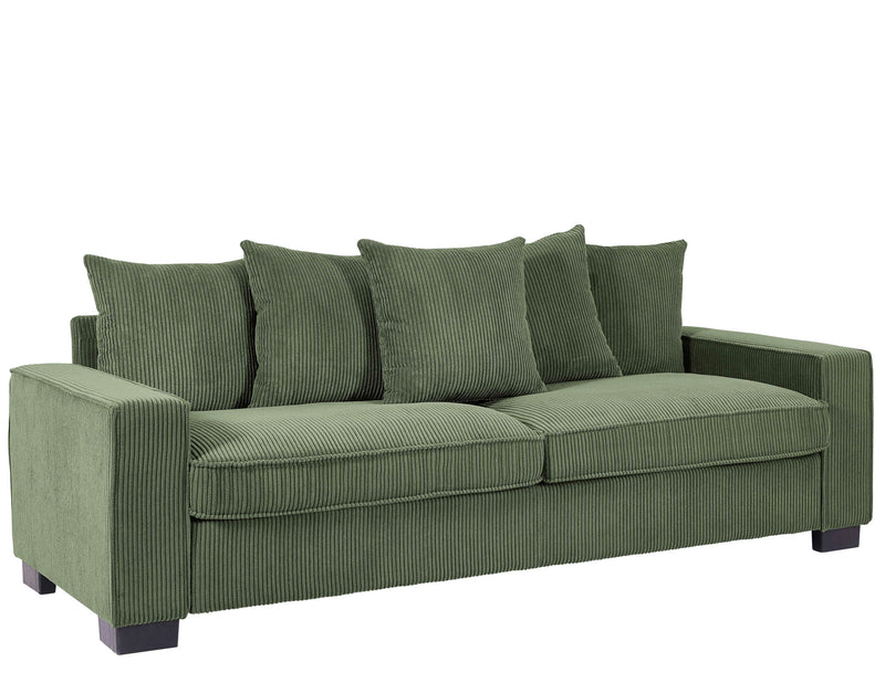 Luxe Sofa With 5 Matching Toss Pillows, Sleek Design, Spacious And Comfortable 3 Seater Couch - R&R Furniture Gallery (Fountain Valley, CA)