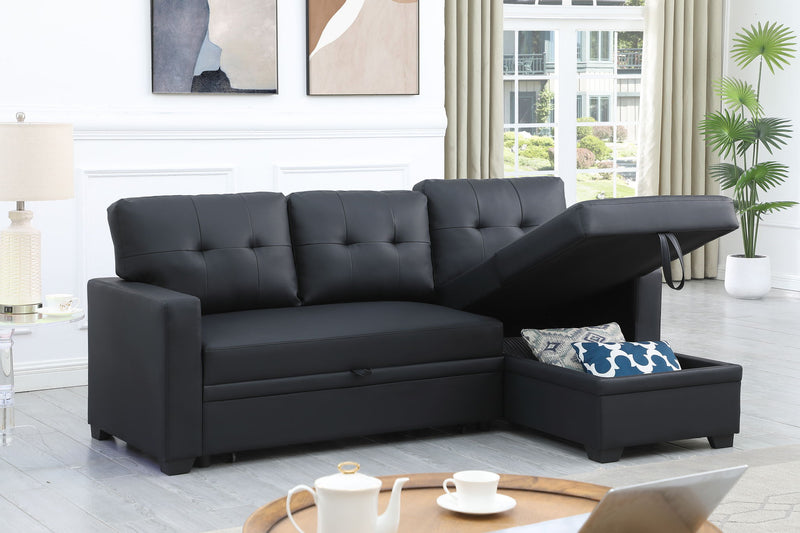 Upholstered Pull Out Sectional Sofa With Chaise - R&R Furniture Gallery (Fountain Valley, CA)