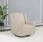 Serra Boucle Upholstered Swivel Glider Sandy Beige