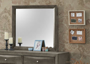 Modern design mirror by Glory Furniture featuring a sleek rectangular frame, reflecting a stylish home decor setting.